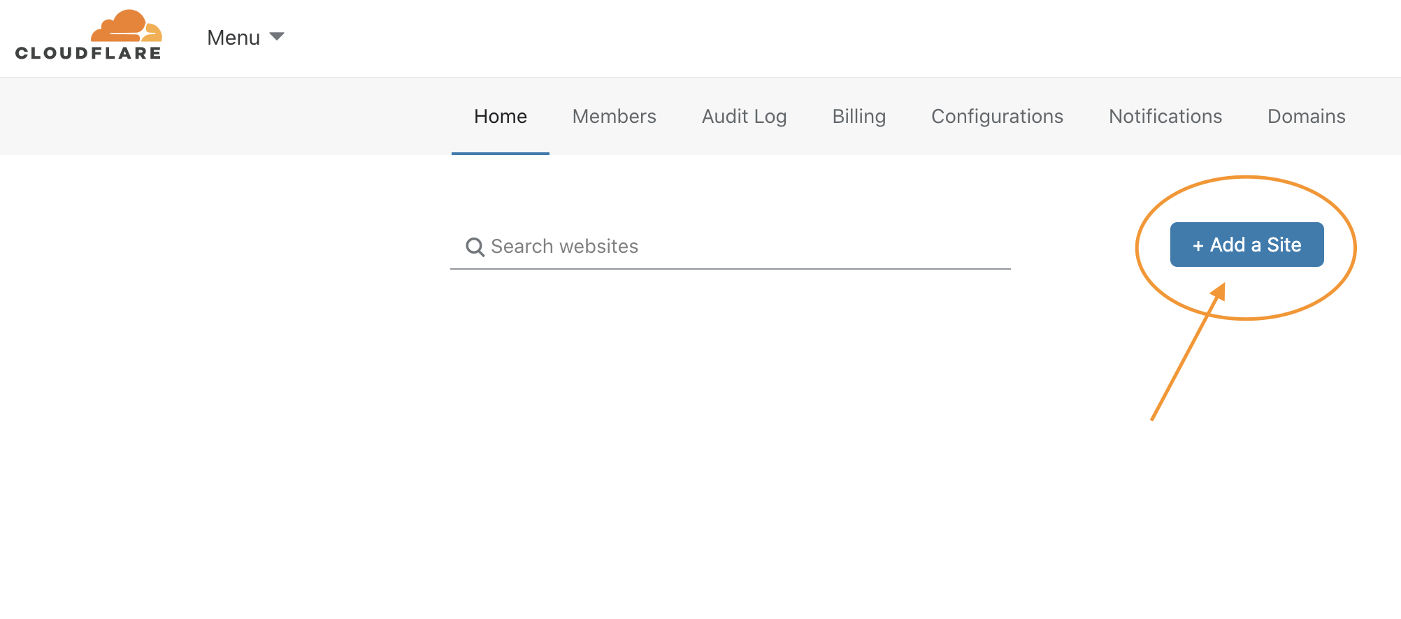 Configure Cloudflare - Add A Website