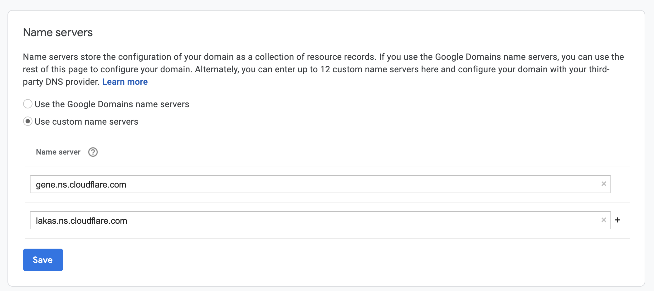 Configure Cloudflare - Name Servers